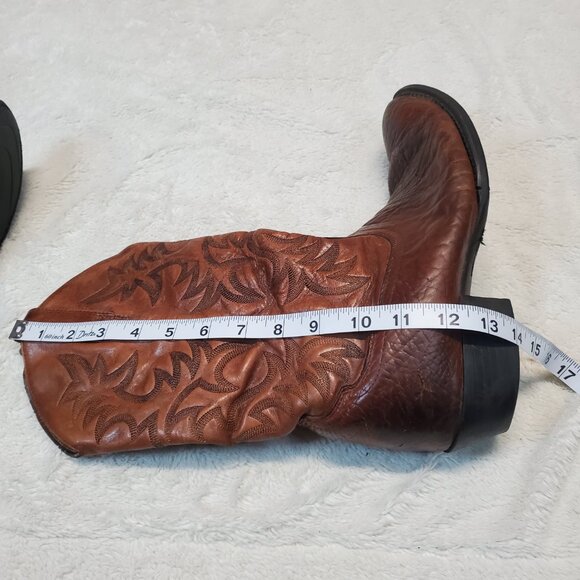 Ariat Tan Cowboy Leather Heel Boot Men 9 EE Western Country Stitched Rodeo Ranch - Picture 15 of 15